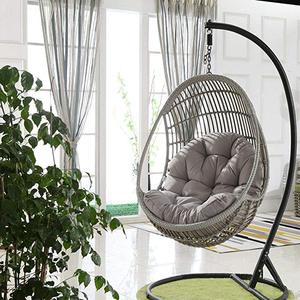 Asiento Colgante de Metal para Jardín o Patio con Cojín y Soporte, Silla Colgante Tipo Hamaca con Cojín Impermeable - Product Image 4