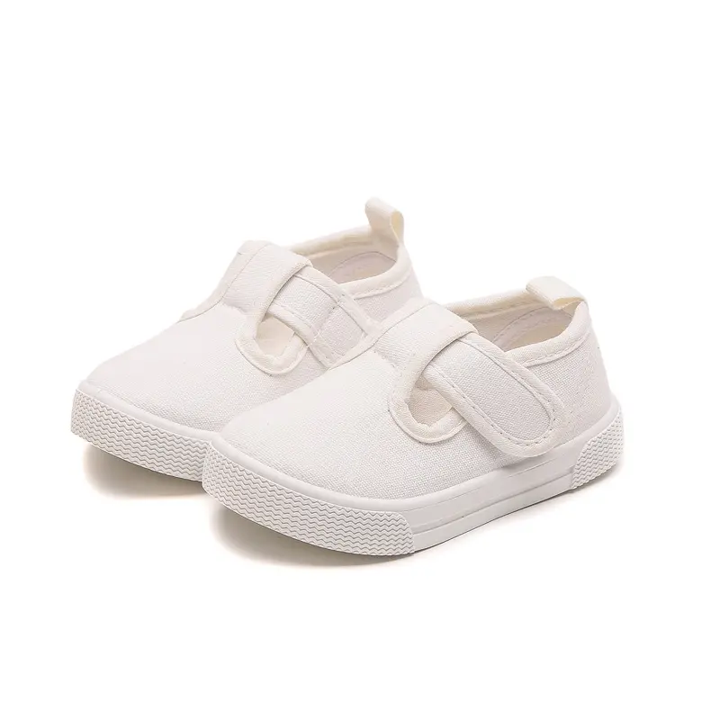 Hochwertige Freizeit schuhe für Jungen und Mädchen Baby Indoor weiße Kinder Leinwand Schuhe Kinderschuhe Großhandel