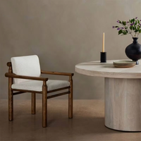 Fauteuil en bois de frêne massif naturel, mobilier de restaurant d'hôtel de luxe nordique, chaise de salle à manger en tissu pour salle à manger