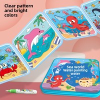 Livre de dessin à l'eau magique transfrontalier pour enfants de 4 à 6 ans, jouet créatif pliable DIY 22x22cm pour peinture et coloriage à l'eau