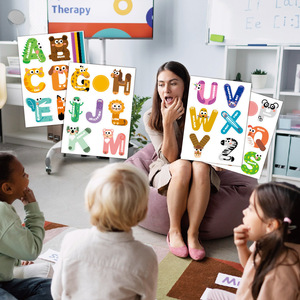 Décorations murales éducatives pour enfants, étanches, colorées, avec 26 lettres de l'alphabet et animaux de <span class=keywords><strong>dessin</strong></span> <span class=keywords><strong>animé</strong></span>, pour l'apprentissage <span class=keywords><strong>en</strong></span> classe et l'éveil précoce. - Product Image 3