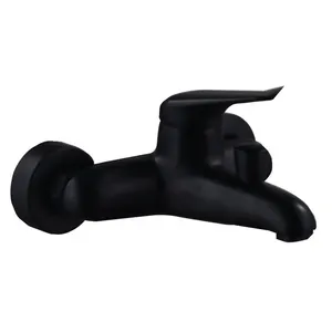 2023 Newly-design Wall Mounted Bathroom Fittings Shower Black Bath Faucets Bathtub Mixer Brass