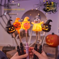 Lanterne d'Halloween ML Brand à manivelle lumineuse à laser, en plastique, en forme de citrouille, fantôme ou sorcière, veilleuse d'intérieur pour enfants, ornement