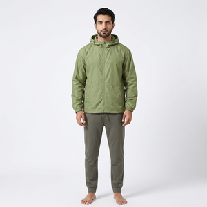 Chaqueta Cortavientos Ligera con Capucha para Hombre, de Lona, Impermeable, Transpirable, de Secado Rápido, con Protección Solar UPF 50 en la Parte Delantera, Manga Larga - Product Image 1