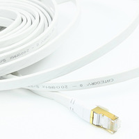 Kabel Jaringan Datar Delapan Jenis Tembaga Murni Berpelindung Sepuluh Gigabit Siap Pakai RJ45 CAT8 FLAT GBC82 Cina