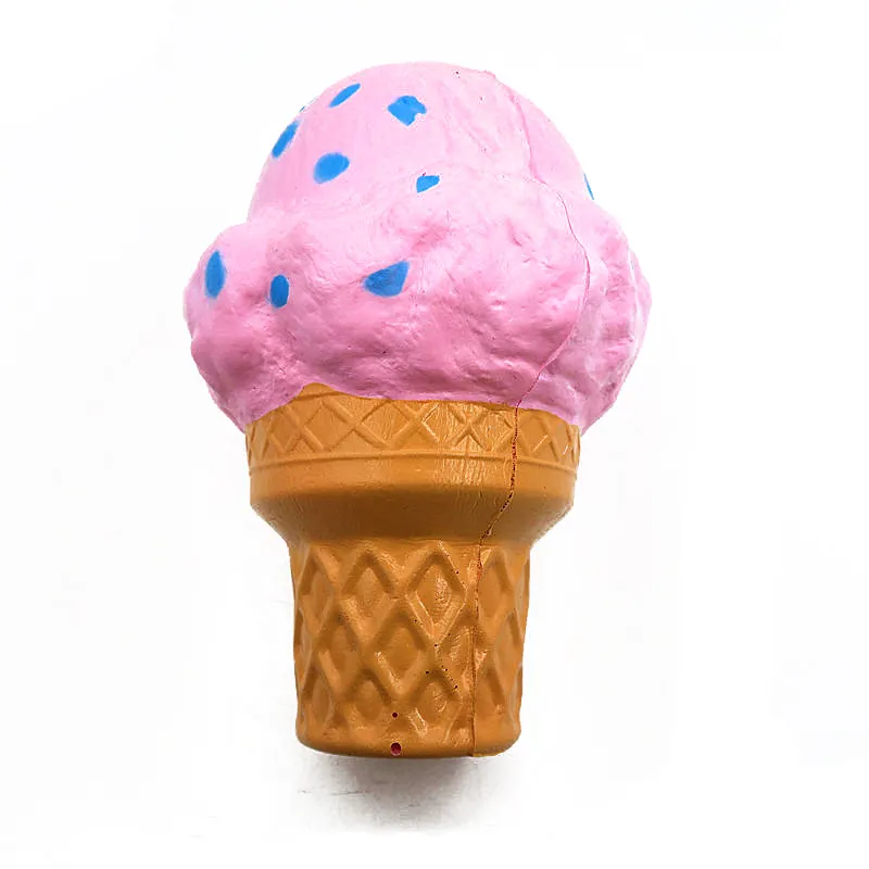 Hot selling PU foam material kawai pink simulation icecream squishy slow rising toy