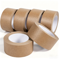 Ruban adhésif en papier crépon écologique, sans résidu, recyclable, inscriptible, brun, usage général pour l'emballage et le scellage