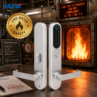 Serrure de porte intelligente ergonomique incurvée HENE, résistante au feu, avec surface anti-rayures confortable au toucher, aspect haut de gamme moderne pour la maison et le bureau