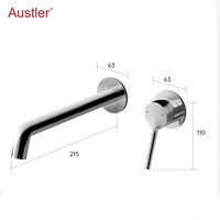 Robinet de lavabo encastré mural préinstallé pour lavabo à eau chaude et froide au design moderne