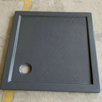 Receveur de douche texturé noir en ABS et résine, durable et de qualité supérieure, avec trou de drainage – Carrelage décoratif élégant pour zone de douche de salle de bain moderne