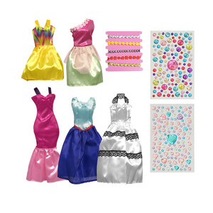 Ensemble de robes pour poupée en vinyle scintillante de 29 cm avec autocollants gemmes, kit de personnalisation DIY, boîte fenêtrée, cadeau pour jeu de mode - Product Image 3