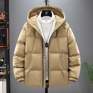 Veste matelassée en coton personnalisable avec logo, nouvelle collection hiver, pour homme et femme, version coréenne, à capuche, style bouffant, épaisse. - Product Image 2