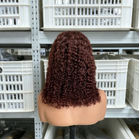 Perruque frontale en dentelle HD sans colle, couleur brun chocolat, cheveux brésiliens, perruque transparente en dentelle, cheveux humains bouclés, avec baby hair