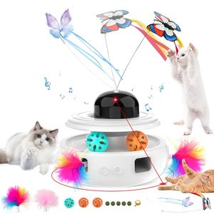 Juguete Multifuncional Personalizado para Mascotas, Juguete Interactivo 5 en 1 para Gatos, Juguete Inteligente con Láser y Plumas para Jugar en Interiores - Product Image 1