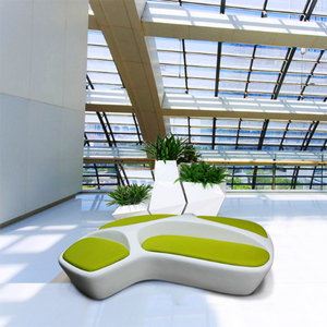 Sofá de asiento Triangular Y699, sillón redondo seccional público de cuero, espacio, biblioteca, público - Product Image 2