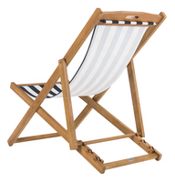Chaise pliante en bois massif avec rayures naturelles, en toile marine, pour l'extérieur, pour la plage, nouvel arrivage