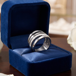 Women's Rhodium Plated Stainless Steel Eternity Band <b>Rings</b> With <b>Cubic</b> <b>Zirconia</b> Pave Setting Classic <b>Wedding</b> Engagement <b>Ring</b> - Product Image 6