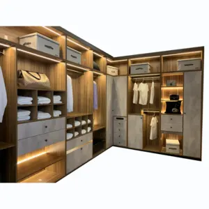 MDF木制卧室衣柜橱柜免费设计更衣室设计带抽屉的橱柜用于卧室