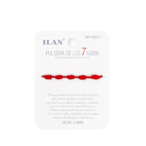 Braccialetto Ilan con 7 nodi, cordino rosso spesso, portafortuna fatto a mano - Product Image 2