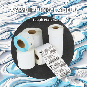 Étiquettes d'expédition thermiques autocollantes imperméables Jinya JY-F 4x6, papier thermique direct en accordéon, code-barres - Product Image 2