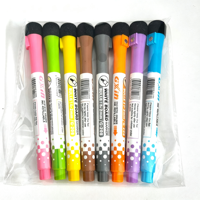 Marqueur pour tableau blanc effaçable à sec magnétique, vente en gros d'usine, pointe non toxique, rechargeable, multicolore
