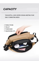 Sac de poitrine pour homme haut de gamme, imperméable, en tissu Oxford durable, avec fermeture éclair, polyvalent, petit sac à bandoulière, sport, déplacements, portable