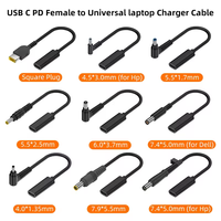 Adaptateur d'alimentation pour ordinateur portable USB-C vers DC 65W 3.1, protection contre les courts-circuits, matériau PVC, prise femelle 5.5x2.5/4.5x3.0/4.0x1.7mm