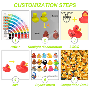 Logo personalizzato acqua galleggiante giocattoli da bagno anatra chiamata giallo colorato gomma Donald Duck - Product Image 5
