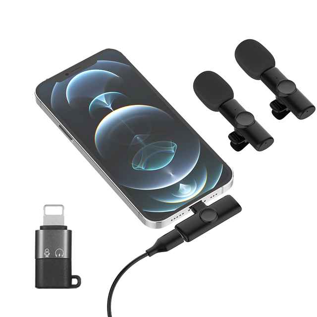 NEEXXT K11a01 Dual Mobile Phone Type-c Live Streaming Studio Mini Wireless Recording Lavalier Microphone 2.4G Wireless Clip Mic