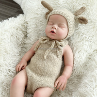 20 Zoll (50 cm) große, solide Silikon-Modepuppe, Reborn-Baby, trinkt/brüllt, Lernspielzeug für Mädchen, DIY-Kuscheltier