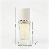 Flacon de parfum carré en verre de 15 ml avec étiquetage personnalisé et impression à l'écran
