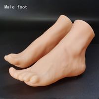 Mannequin de simulation pieds gauche et droit couleur peau Pvc chaussures de pied dur chaîne de cheville affichage pantoufles modèle croquis d'art