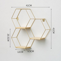 Étagère murale hexagonale en métal de style nordique, étagères flottantes en bois, étagère de rangement, décoration de salon pour enfants