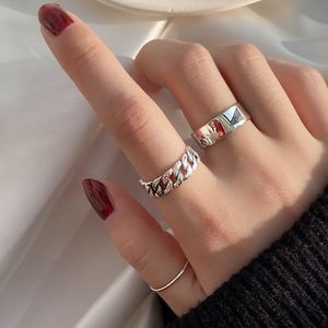 BASQUESUN Bague de doigt ouverte en argent sterling oxydé, chaîne <span class=keywords><strong>gourmette</strong></span> de 6 mm, style <span class=keywords><strong>motard</strong></span>, taille ajustable unisexe - Product Image 6