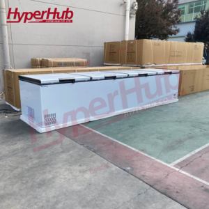 Congélateur coffre polyvalent commercial à 4 portes à ouverture par le haut Ventilateur de refroidissement direct à température unique Réfrigérateur fiable - Product Image 2