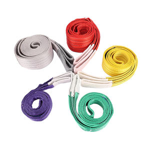 1T 2T 3T 4T 5T 6T 8T 10T 100% ポリエステルラウンド/フラットリフティングスリングポリエステルウェビングホイストリフティングベルトスリング - Product Image 2