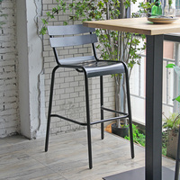 Haute qualité commerciale aluminium métal noir chaise tabourets de bar comptoir hauteur chaises de bar à vendre chaise de bar