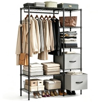 Armoire sur mesure en métal, directement de l'usine, avec penderie et étagères intégrées pour vêtements