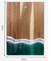 Ensemble de planche à découper et saladier en résine de bois d'acacia, ustensiles de cuisine de luxe en bois foncé avec moulins à sel et poivre, support pour assiettes et tasses