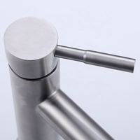 Robinet de lavabo en acier inoxydable 304 brossé, mitigeur monocommande chaud/froid à poser pour lavabo