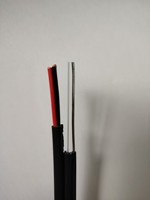 G657A FTTH GYXFTY 2-Core Outdoor Optic Fiber Cable Drop Cable with Steel and Power Wire Zhejiang Origin for Communication