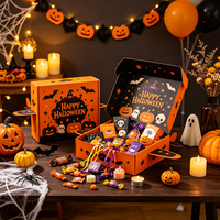 Boîte cadeau écologique pour Halloween, emballage cadeau en papier rigide, boîte cadeau en carton recyclable pour les fêtes, impression personnalisée du logo et du motif
