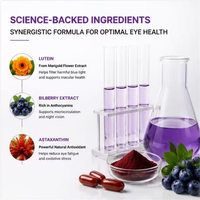 Capsules OEM Complexe Visuel Lutéine Myrtille Astaxanthine Triple Antioxydant Supplément Oculaire Clarté Visuelle Emballage Personnalisé