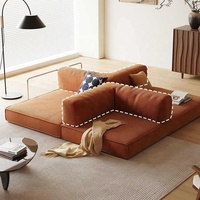 Canapé-lit convertible moderne 2 en 1, tissu en velours côtelé avec éponge haute densité, mobilier de salon modulaire librement combinable