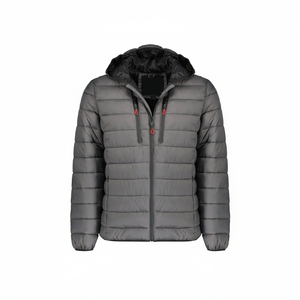 Veste matelassée légère coupe-vent imperméable de qualité supérieure avec col montant chaud enduit tissé pour l'extérieur fermeture à glissière en gros - Product Image 1