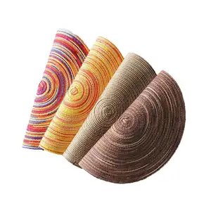 彩色大圆刀布棉不起球耐用可持续迷人客厅批发地毯