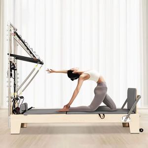 Jereathy - Reformer <span class=keywords><strong>de</strong></span> <span class=keywords><strong>Pilates</strong></span> con Media <span class=keywords><strong>Torre</strong></span>, Resistente, Funcional, <span class=keywords><strong>de</strong></span> Madera <span class=keywords><strong>de</strong></span> Arce, con <span class=keywords><strong>Torre</strong></span> <span class=keywords><strong>de</strong></span> Trapecio - Product Image 6