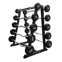 Équipement de fitness personnalisé en gros barre fixe droite et ensemble d'haltères en caoutchouc EZ Curl avec KG LB