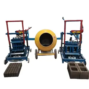 Small Mobile Brick Making Machinery BR2-45 Portable Concrete Cement Hollow Block Manufacturer Export