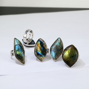 RG1086 Wholesale Natural Gemstone <strong>Rings</strong>,Silver Natural Blue Fire Flashy Freeform <strong>Labradorite</strong> <strong>Rings</strong> - Product Image 3